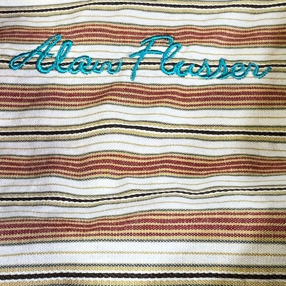 Alan Flusser XXL Brown Stripe Cotton Shirt - Picture 6 of 6